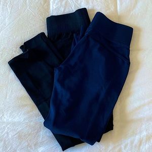 NWOT- High Waisted Fitness Leggings Navy Blue & Black colors